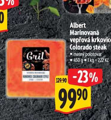   Albert Marinovaná vepřová krkovice Colorado steak  450 g