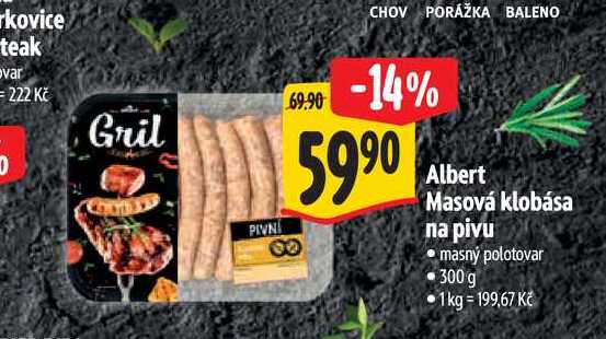   Albert Masová klobása na pivu  300 g