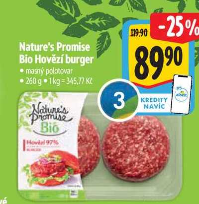 Nature's Promise Bio Hovězí burger 260 g