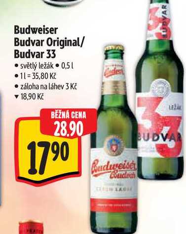 Budweiser Budvar Original/ Budvar 33  0,5 l