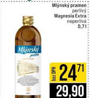 Mlýnský pramen perlivý Magnesia Extra neperlivá 0,7l