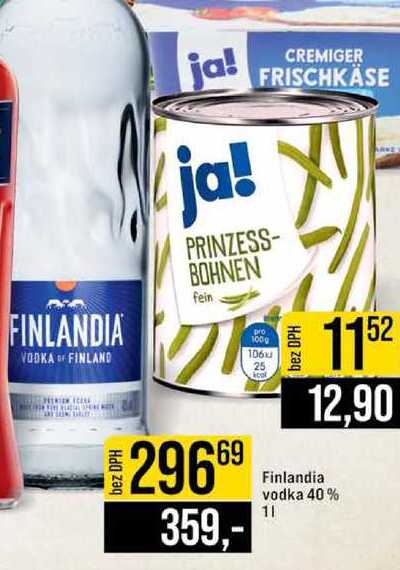 Finlandia vodka 40% 1l v akci