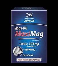 MaxiMag Hořčík 375 mg + B6 50 tobolek