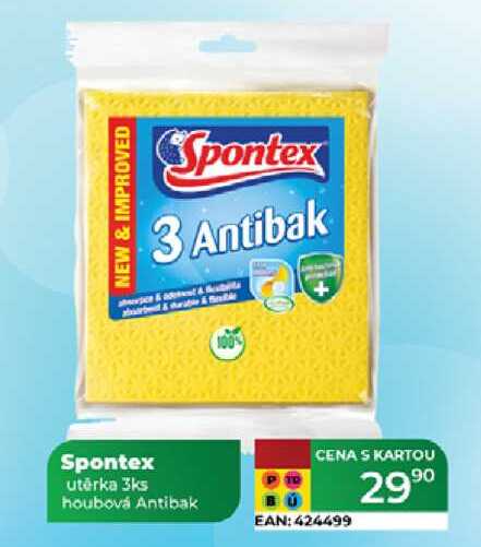 Spontex utěrka 3ks houbová Antibak Spontex 3 Antibak 