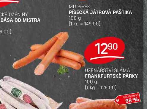 FRANKFURTSKÉ PÁRKY 100g