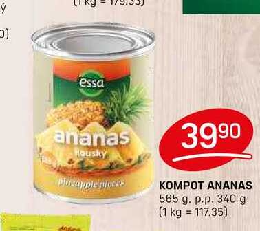 KOMPOT ANANAS 565 g. p.p. 340 g 