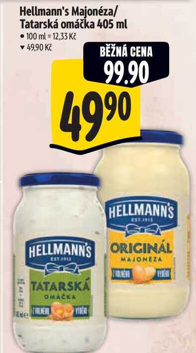 Hellmann's Majonéza/Tatarská omáčka, 405 ml