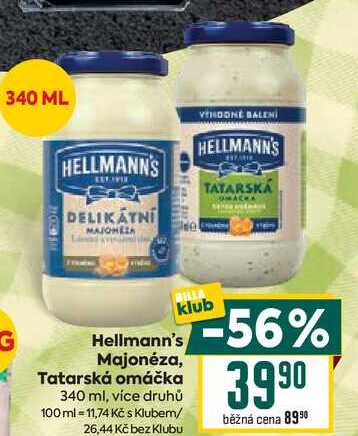 Hellmann's Majonéza, Tatarská omáčka 340 ml 