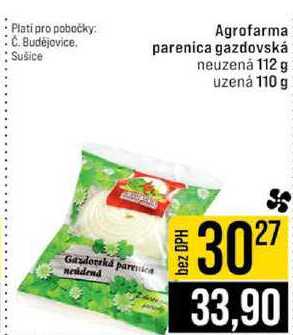 Agrofarma parenica gazdovská neuzená 112 g uzená 110 g 
