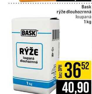 Bask rýže dlouhozrnná loupaná 1kg