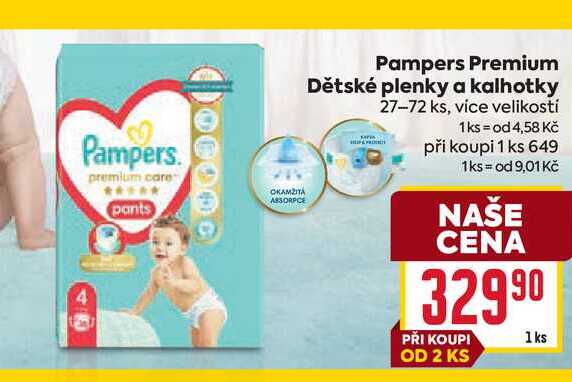 Pampers Premium Dětské plenky a kalhotky 27-72 ks