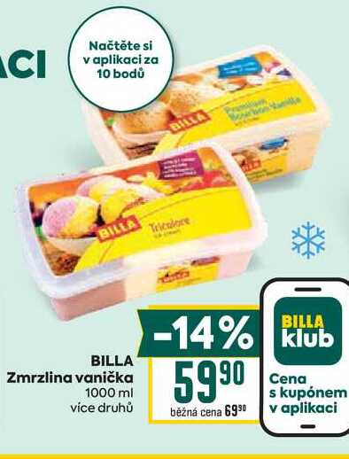 BILLA Zmrzlina vanička 1000 ml 