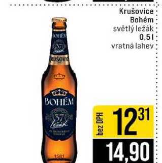 Krušovice Bohém světlý ležák 0,5l
