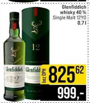 Glenfiddich whisky 40% Single Malt 12YO 0,7l