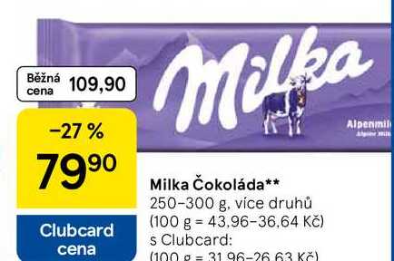 Milka Čokoláda, 250-300 g