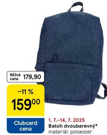 Batoh dvoubarevný, materiál: polyester 