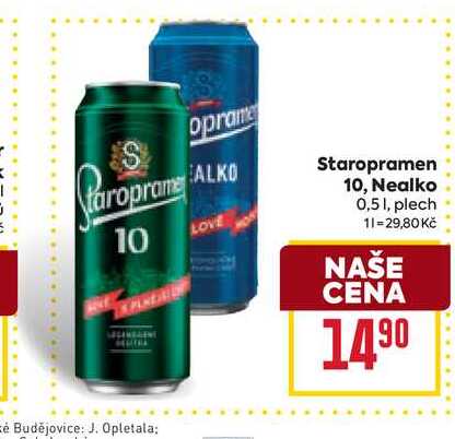 Staropramen Nealko 0,51, plech