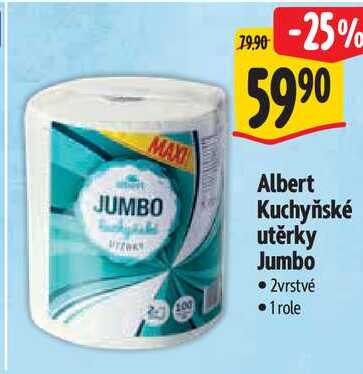 Albert Kuchyňské utěrky Jumbo, 1 role 
