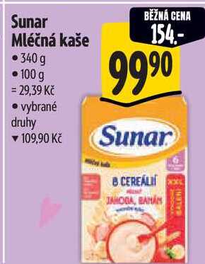 Sunar Mléčná kaše, 340 g