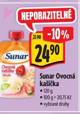 Sunar Ovocná kašička, 120 g