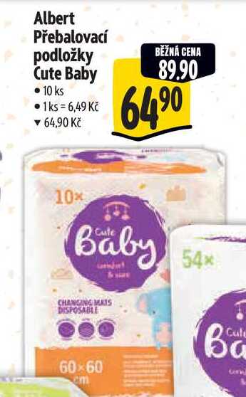 Albert Přebalovací podložky Cute Baby, 10 ks v akci