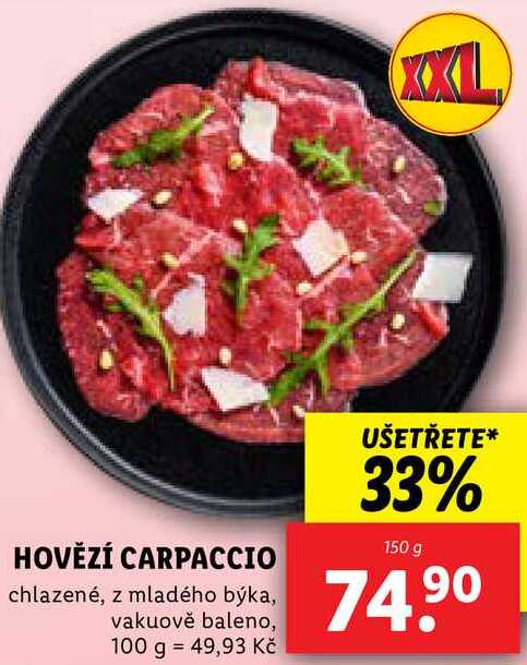 HOVĚZÍ CARPACCIO, 150 g
