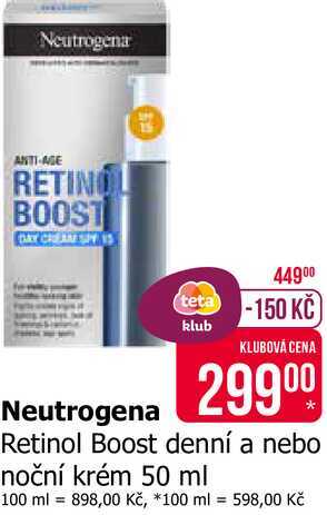 Neutrogena Retinol Boost denní a nebo noční krém 50 ml