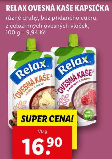 RELAX OVESNÁ KAŠE KAPSIČKA , 170 g
