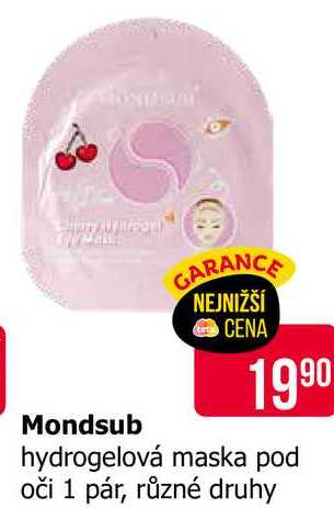 Mondsub hydrogelová maska pod oči 1 pár, různé druhy 