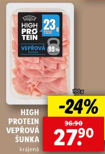 HIGH PROTEIN VEPŘOVÁ ŠUNKA, 100 g
