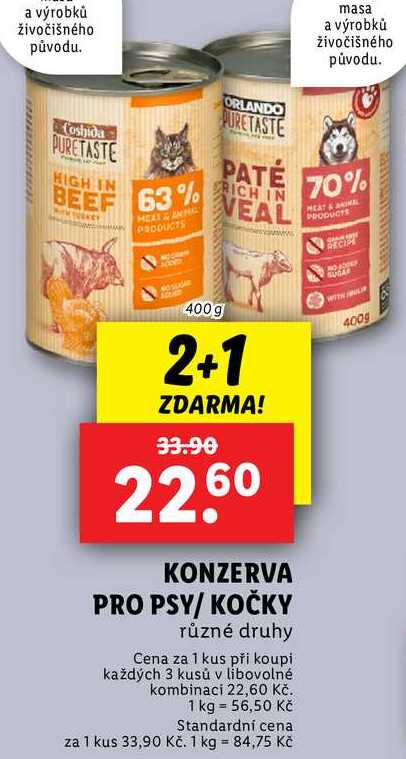 KONZERVA PRO PSY/KOČKY, 400 g