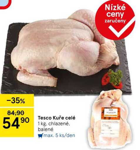 Tesco Kuře celé, 1 kg, chlazené, balené 