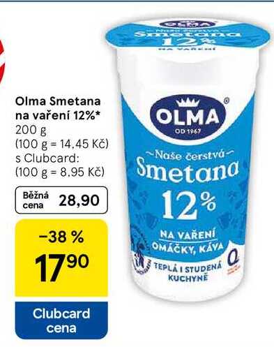 Olma Smetana na vaření 12%, 200 g  