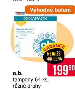 O.B. ProComfort Tampony, vybrané druhy 64ks