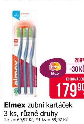 Elmex zubní kartáček 3 ks, různé druhy 