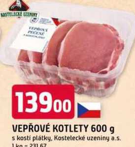 VEPŘOVÉ KOTLETY 600 g s kostí plátky