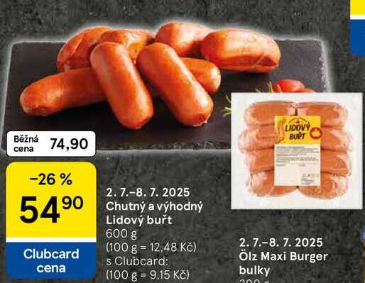 Chutný a výhodný Lidový buřt, 600 g 