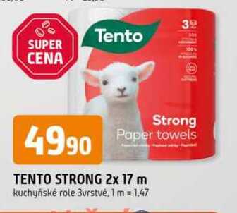 Tento Paper towels 2x 17 m kuchyňské role 3vrstvé