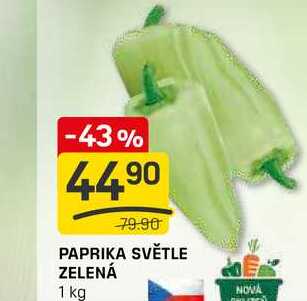 PAPRIKA SVĚTLE ZELENÁ 1 kg