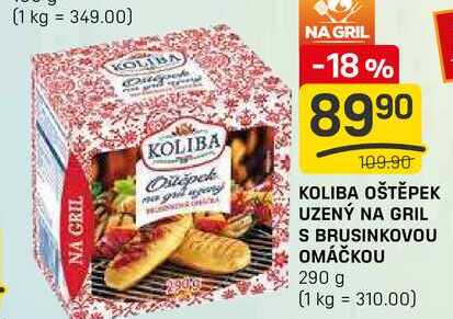 KOLIBA OŠTĚPEK UZENÝ NA GRIL S BRUSINKOVOU OMÁČKOU 290 g
