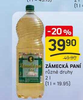 ZÁMECKÁ PANÍ různé druhy 2l