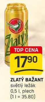 ZLATÝ BAŽANT světlý ležák 0,5 1, plech 