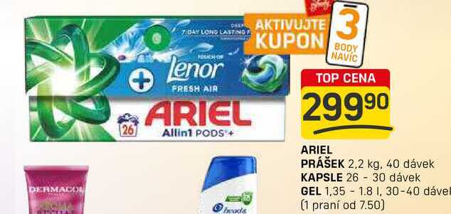 ARIEL PRÁŠEK 2,2 kg, 40 dávek