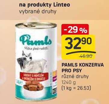PAMLS KONZERVA PRO PSY různé druhy 1240 g 