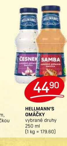 HELLMANN'S OMÁČKY vybrané druhy 250 ml 