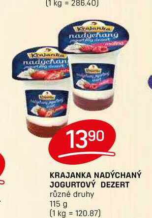 MKRAJANKA NADÝCHANÝ JOGURTOVÝ DEZERT různé druhy 115 g 