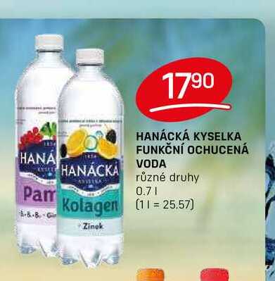 HANÁCKÁ KYSELKA FUNKČNÍ OCHUCENÁ VODA různé druhy 0,7l