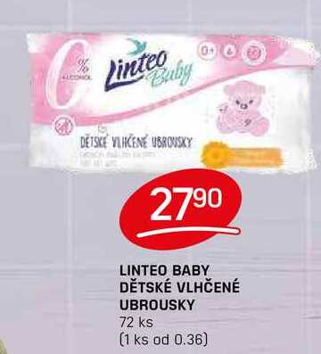 LINTEO BABY DĚTSKÉ VLHČENÉ UBROUSKY 72 ks 