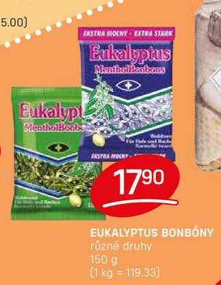 EUKALYPTUS BONBÓNY různé druhy 150 g