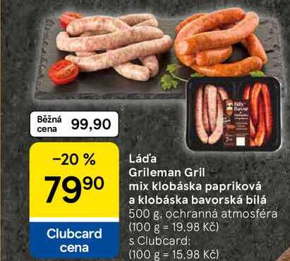 Lád'a Grileman Gril mix klobáska papriková a klobáska bavorská bílá, 500 g 